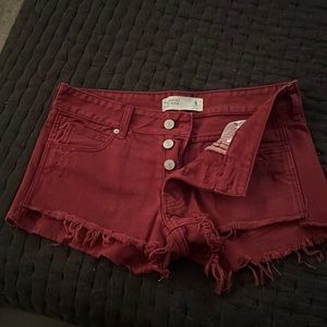 Red jean short